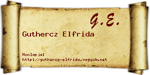 Guthercz Elfrida névjegykártya